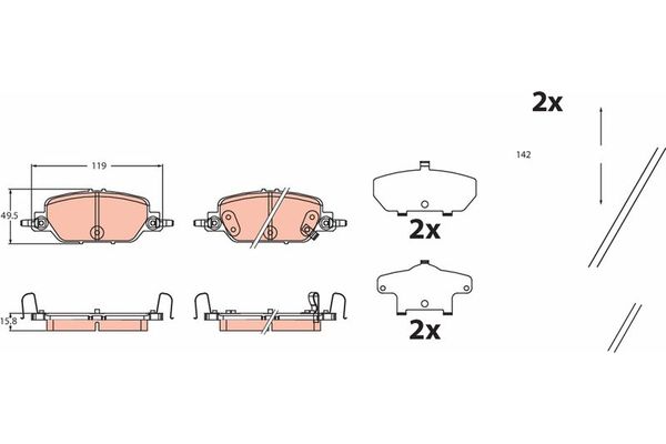 Fren Disk Balata Arka Honda CR-V (RW)(10.2018->)  TRW GDB2513