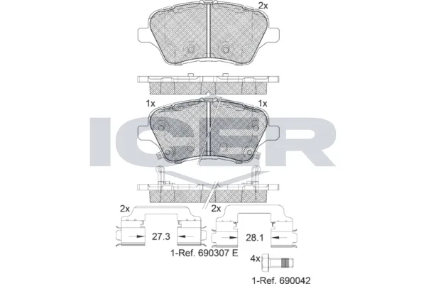 Fren Disk Balata Ön Ford Tourneo Courier (C4A)(2013->)  CARRINGO 55064