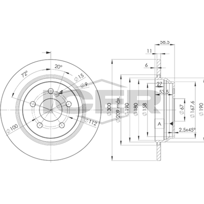 Fren Disk Ayna Arka Sağ ve Sol Mercedes S -Serisi 4 Kapı (BM 220)(07.1998->)  FERODO DDF1675