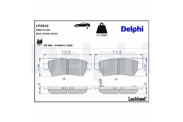 Fren Disk Balata Arka Nissan Pathfinder 4/5 Kapı (R51)(01.2005->)  DELPHI LP2016
