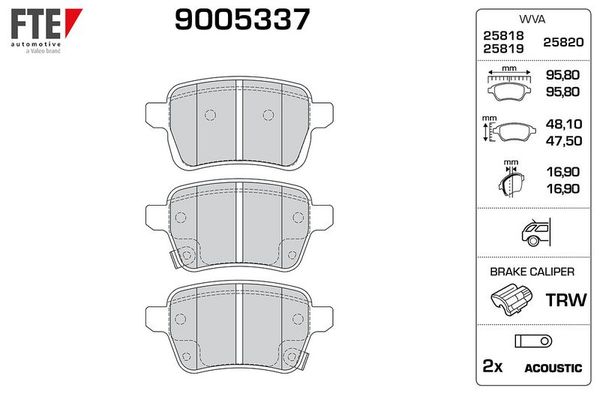 Fren Disk Balata Arka FTE 9005337