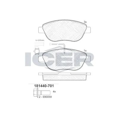 Fren Disk Balata Ön Fiat Idea (135)(2004->)  WONGA 27925