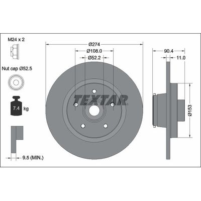 Fren Disk Ayna Arka Sağ ve Sol Renault Kangoo (F/KW0)(01.2008->)  FRENBU 30478