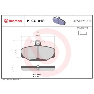 Fren Disk Balata Arka Ford Scorpio 4/5 Kapı/S.Wagon (1992->)  BREMBO P 24 018