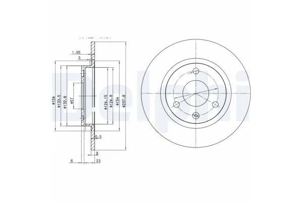 Fren Disk Ayna Ön Sağ ve Sol Citroen AX (03.1987->)  DELPHI BG2355