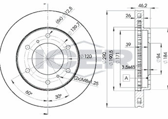 Fren Disk Ayna Ön Sağ ve Sol AYD 50888  4615A061 MR407116 MR407289 46 15A 061 MR 407 116 MR 407 289