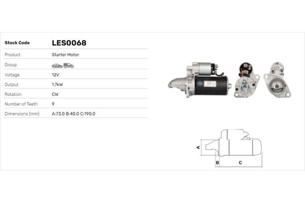 Marş Dinamosu  Land Rover Defender (LD)(05.1996->09.2002)  LUCAS ELEKTRIK LES0068