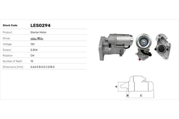 Marş Dinamosu  LUCAS ELEKTRIK LES0294