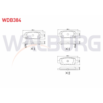 Fren Disk Balata Arka Renault Koleos (03.2008->)  WALBURG WDB384
