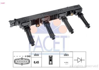 Ateşleme Bobini  FACET 9.6407  9198834 90424480 6235037 9 198 834 90 424 480 133879 2503879 62 35 037 91 98 834