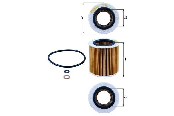 Yağ Filtresi  BMW M5 Serisi (E60)(2004->)  MAHLE OX 387D