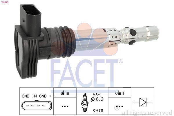 Ateşleme Bobini  Audi A3 (8L)(09.1996->)  FACET 9.6329