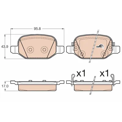 Fren Disk Balata Arka Fiat 500L (351) Wagon (2017->)  TRW GDB2002