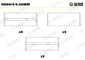 Ana Yatak (0.30)  GLYCO H996/5 0.30mm  H9965030mm 11320 0113.20 11332 0113.32 7901011332 7-901-011-332 72877030 72956030 7701348422 77 01 348 422 7701459814 77 01 459 814