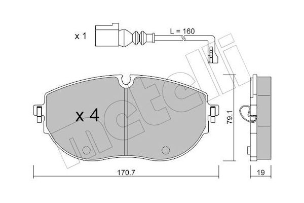 Fren Disk Balata Ön Volkswagen T6.1 Transporter P.Van (SH)(07.2019->2024)  METELLI 22-1322-0
