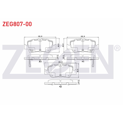 Fren Disk Balata Arka Toyota Corolla (E18)(06.2013->)  ZEGEN ZEG807-00