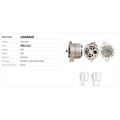 Alternatör  LUCAS ELEKTRIK LEA0365
