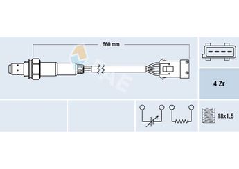 Oksijen (Lambda) Sensörü  FAE 77384  1275610 127 56 10 9125372 9202721