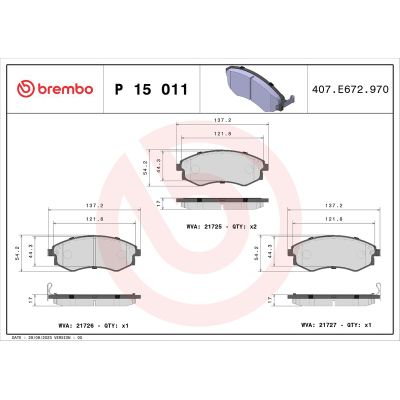 Fren Disk Balata Ön BREMBO P 15 011