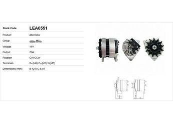 Alternatör  LUCAS ELEKTRIK LEA0551  