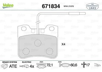 Fren Disk Balata Ön VALEO 671834  425286 425321 4253-21 425493 4254-93 95619549 95619601 95650935 95650936 95650937 95650938 E172007 1617248680 4252-86