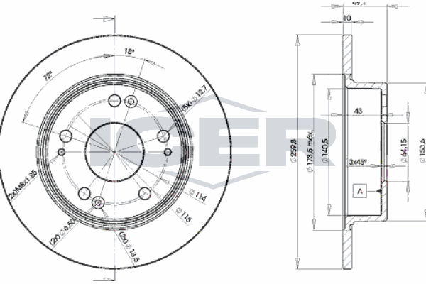 Fren Disk Ayna Arka Sağ ve Sol Honda Accord (CL/CN)(01.2003->)  MAHER 03617