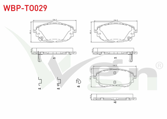 Fren Disk Balata Ön WGN WBP-TO029  446502391 446502390 04465-02390 04465-02391