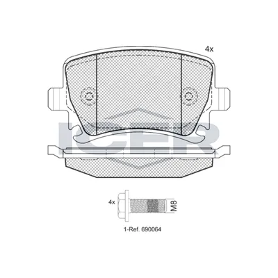 Fren Disk Balata Arka Audi A4 Cabriolet (8H)(01.2006->)  WONGA 27929
