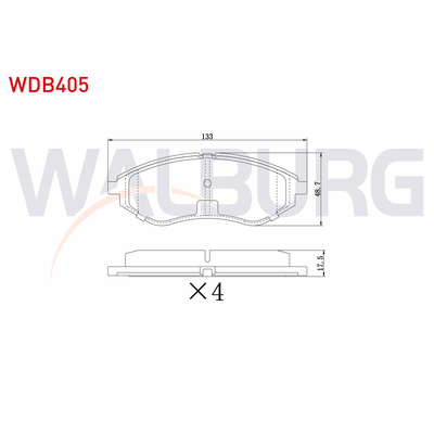 Fren Disk Balata Ön Chevrolet Aveo HB (2011->)  WALBURG WDB405