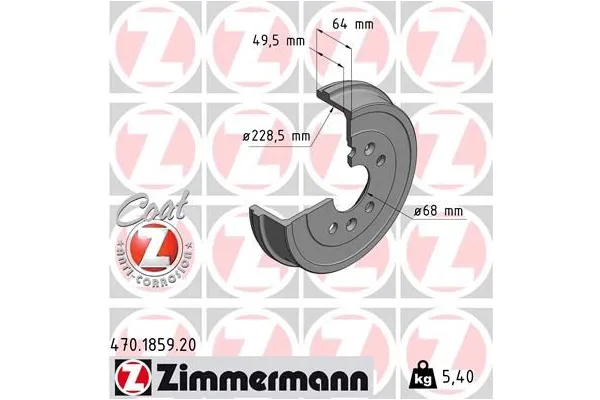 Kampana Arka Sağ veya Sol Nissan Townstar Kapalı kasa (01.2022->)  ZIMMERMANN 470.1859.20