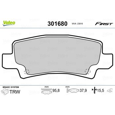 Fren Disk Balata Arka Toyota Corolla (E12)(2002->)  VALEO 301680
