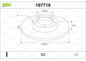 Fren Disk Ayna Arka Sağ ve Sol VALEO 197719  4509553 4509553AB 4509 553 4509 553AB 4509553AC 4509 553AC 4509558 4764934AA 4764934AB 5085650AA 5085651AA 5085651AB 5085651AD 5085641AA 5085641AB