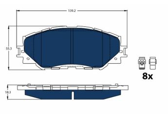 Fren Disk Balata Ön TRW GDB3425BTE  446502220 PV565H 04465-02220