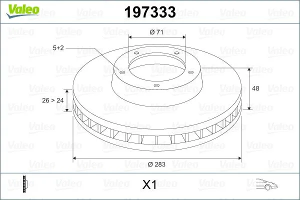Fren Disk Ayna Ön Sağ ve Sol Peugeot 605 (08.1989->)  VALEO 197333