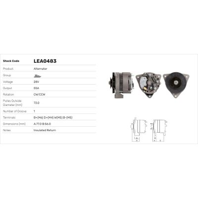 Alternatör  LUCAS ELEKTRIK LEA0483