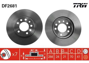 Fren Disk Ayna Ön Sağ ve Sol TRW DF2681  569047 5 69 047 90374545 90442513 4241428