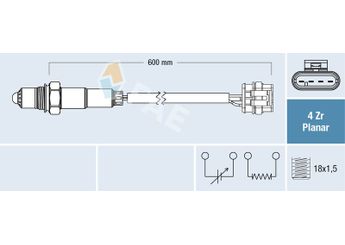 Oksijen (Lambda) Sensörü  FAE 77499  9120293 855350 9128785