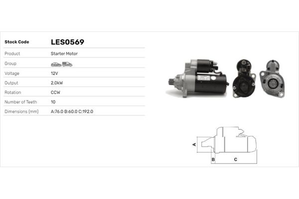 Marş Dinamosu  LUCAS ELEKTRIK LES0569