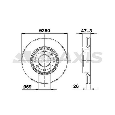 Fren Disk Ayna Ön Sağ ve Sol Hyundai Elantra (XD)(2000->)  BRAXIS AE0567