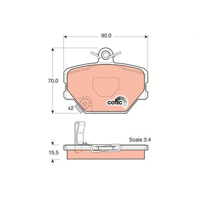 Fren Disk Balata Ön Smart Cabrio (01.2000->)  TRW GDB1365