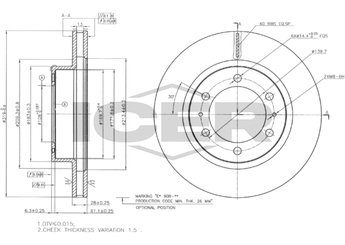 Fren Disk Ayna Ön Sağ ve Sol MGA 50482  435120K090 435120K100 435120K101 435120K140