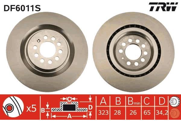Fren Disk Ayna Ön Sağ ve Sol TRW DF6011S