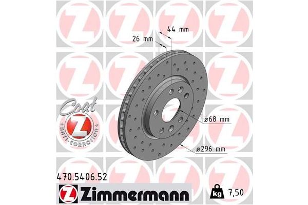 Fren Disk Ayna Ön Sağ ve Sol Nissan Townstar Kapalı kasa (01.2022->)  ZIMMERMANN 470.5406.52