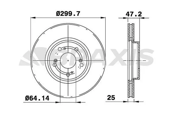 Fren Disk Ayna Ön Sağ ve Sol Honda Accord Tourer (CN/CM)(01.2003->)  BRAXIS AE0344