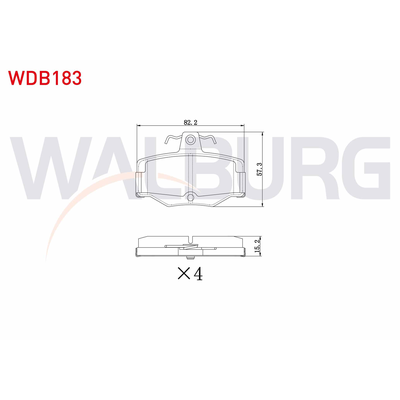 Fren Disk Balata Arka Nissan Primera Traveller [SW] (WP11)(04.1998->)  WALBURG WDB183