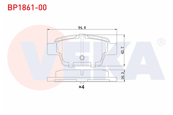 Fren Disk Balata Arka Fiat Multipla (186)(01.1999->)  VEKA BP1861-00
