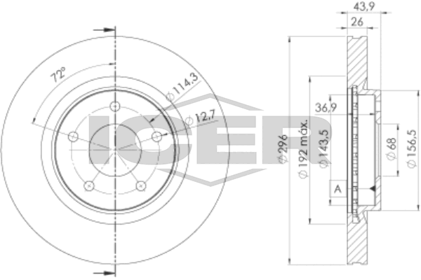 Fren Disk Ayna Ön Sağ ve Sol Nissan X-Trail (T31)(03.2007->)  MGA 50337