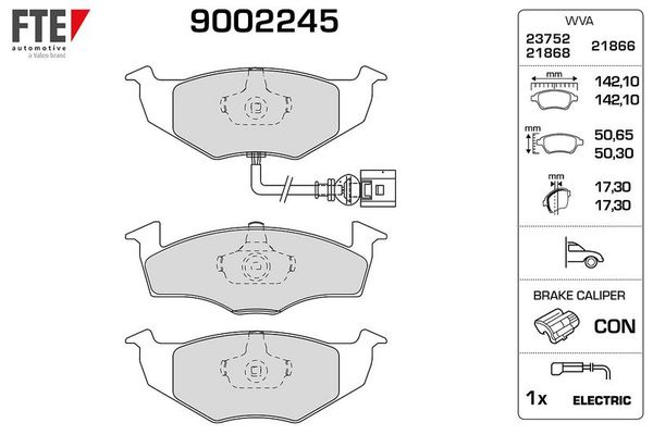 Fren Disk Balata Ön Volkswagen Polo IV (9N3)(04.2005->2009)  FTE 9002245