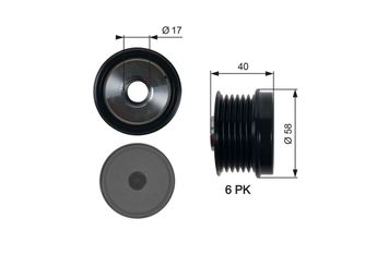 Alternatör Kasnağı  GATES OAP7158  AM5Q10A352AA AM5Q 10A352 AA 31288893