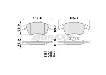 Fren Disk Balata Ön BRAXIS AA0116  410605055R 410607585R 410600032R 410600629R 410602933R 440608746R